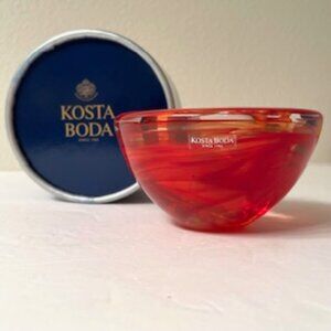 KOSTA BODA Atoll Votive Candle Holder, Red  ( New )